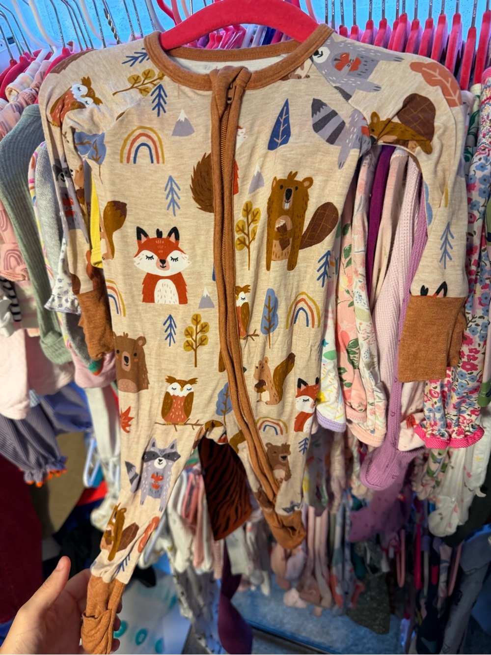 Little Sleepies Forest Animals Footie with Rust Trim